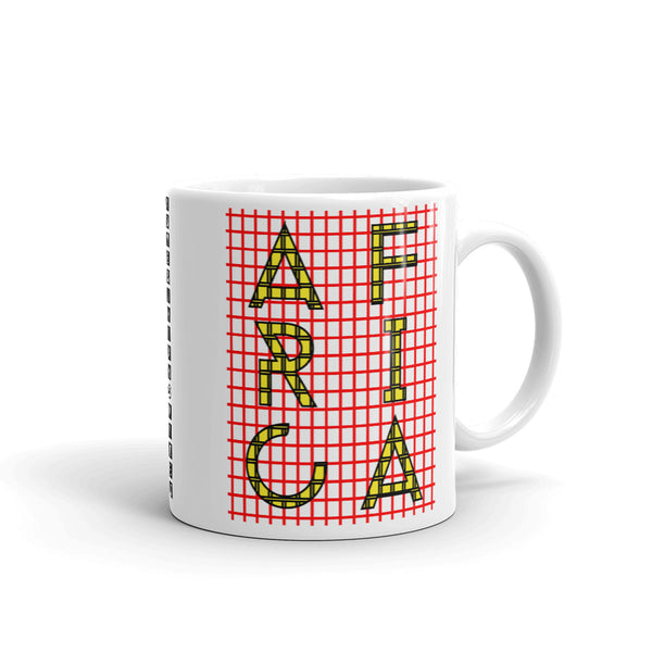 Africa Yellow Letters Red Grid Kaffa Mug