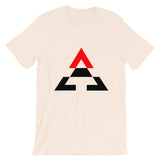 Pyramid Black Bottom Red Top Unisex T-Shirt Bella Canvas Original Art Abyssinian Kiosk Fashion Cotton Apparel Clothing