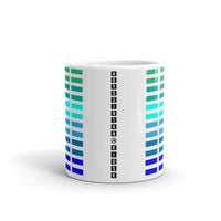 Green to Blue Grid Bars Kaffa Mug