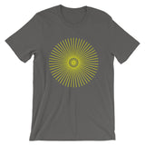 Yellow Cube Spokes Unisex T-Shirt Abyssinian Kiosk Squares Bicycle Spokes Fashion Cotton Apparel Clothing Bella Canvas Original Art 