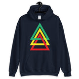 3 Triangles GYR Unisex Hoodie Abyssinian Kiosk Green Yellow Red Ethiopia Fashion Cotton Apparel Clothing Gildan Original Art