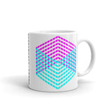 Cyan Magenta Cube Illusion Kaffa Mug