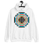 Psychedelic #12 Cross Black Unisex Hoodie Abyssinian Kiosk Equal-Armed Cross Ethiopian Jesus Christian Trip Trippy Colorful Gildan Original Art Fashion Cotton Apparel Clothing