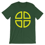 Between the Lines Cross Yellow Unisex T-Shirt Abyssinian Kiosk Ethiopian Coptic Orthodox Tewahedo Christian Bella Canvas Original Art Fashion Cotton Apparel Clothing