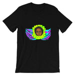 Cyan & Magenta Angel  Unisex T-Shirt Traditional Ethiopian with Feathers and Wings Abyssinian Kiosk Ethiopian Bella Canvas Original Art Fashion Cotton Apparel Clothing