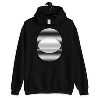 White Lined Circles Unisex Hoodie Abyssinian Kiosk Joining Circles Fashion Cotton Apparel Clothing Gildan Original Art
