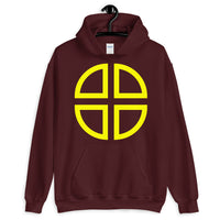 Between the Lines Cross Yellow Unisex Hoodie Abyssinian Kiosk Ethiopian Coptic Orthodox Tewahedo Christian Gildan Original Art Fashion Cotton Apparel Clothing
