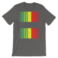 Green Yellow Red Broken Barcode Unisex T-Shirt Bella Canvas Original Art Abyssinian Kiosk Fashion Cotton Apparel Clothing Rasta Flag Reggae