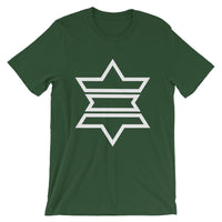 White Outline Star of David Unisex T-Shirt Abyssinian Kiosk White Outline Separated Into 3 Parts Star Jewish Falasha Ethiopia Bella Canvas Original Art Fashion Cotton Apparel Clothing