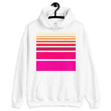 Pink to Yellow Unisex Hoodie Thick Bars to Thin Lines Abyssinian Kiosk Fashion Cotton Apparel Clothing Gildan Original Art