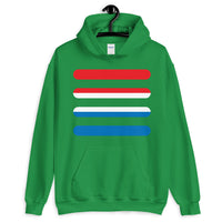 Red White Blue Bars Unisex Hoodie Abyssinian Kiosk America Fashion Cotton Apparel Clothing Gildan Original Art