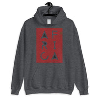 Africa Blank Letters Red Diagonals Unisex Hoodie Abyssinian Kiosk Fashion Cotton Apparel Clothing Gildan Original Art