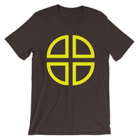Between the Lines Cross Yellow Unisex T-Shirt Abyssinian Kiosk Ethiopian Coptic Orthodox Tewahedo Christian Bella Canvas Original Art Fashion Cotton Apparel Clothing