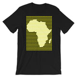 Yellow Squares White Africa Unisex T-Shirt Yellow Squares Map African Abyssinian Kiosk Fashion Cotton Apparel Clothing Bella Canvas Original Art