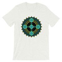 Black Cyan Yellow Cross Unisex T-Shirt Abyssinian Kiosk Ethiopian Coptic Orthodox Tewahedo Christian Bella Canvas Original Art Fashion Cotton Apparel Clothing