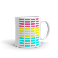 Pink Yellow Cyan Grid Bars Kaffa Mug