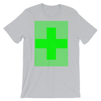 Green Criss Green Cross Unisex T-Shirt Abyssinian Kiosk Equal Arm Cross Christian Criss Cross Lines Bella Canvas Original Art Fashion Cotton Apparel Clothing