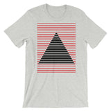 Red Black Lined Pyramid Unisex T-Shirt Abyssinian Kiosk Fashion Cotton Apparel Clothing Bella Canvas Original Art