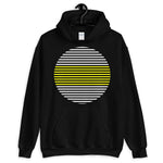 White Yellow Lined Circle Unisex Hoodie Abyssinian Kiosk Fashion Cotton Apparel Clothing Gildan Original Art