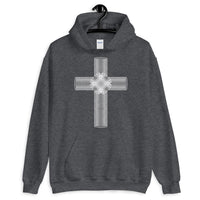 White Ellipse Cross Unisex Hoodie Abyssinian Kiosk Christian Jesus Religion Cross Gildan Original Art Fashion Cotton Apparel Clothing