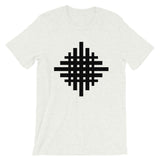 Black Weaved Cross Unisex T-Shirt Abyssinian Kiosk Equal Armed Cross Fashion Cotton Apparel Clothing Bella Canvas Original Art