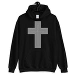 White & Empty Maze Cross Unisex Hoodie Abyssinian Kiosk Christian Jesus Religion Lined Latin Cross Gildan Original Art Fashion Cotton Apparel Clothing