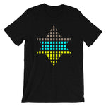 Brown, Cyan, Yellow Lime Boxes Star of David Unisex T-Shirt Abyssinian Kiosk Rectangles Jewish Falasha Abyssinia Ethiopia Bella Canvas Original Art Fashion Cotton Apparel Clothing