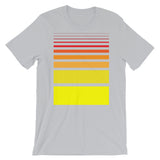 Red to Yellow Unisex T-Shirt Bars and Lines Orange Abyssinian Kiosk Fashion Cotton Apparel Clothing Bella Canvas Original Art 