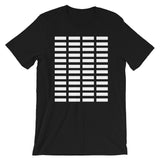 White Bars Unisex T-Shirt Abyssinian Kiosk Rectangle Bars Spaced Evenly Grid Pattern Fashion Cotton Apparel Clothing Bella Canvas Original Art