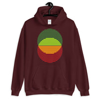 GYR Lined Circles Unisex Hoodie Abyssinian Kiosk Joining Circles Fashion Cotton Apparel Clothing Gildan Original Art Green Yellow Red Ethiopian Flag