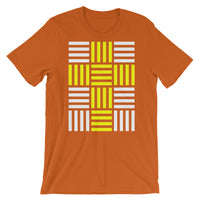 4 Lines Yellow Cross White Unisex T-Shirt Abyssinian Kiosk Christian Bella Canvas Original Art Fashion Cotton Apparel Clothing