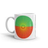 Yellow Cube Spokes Green Top Red Bottom Kaffa Mug