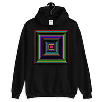 Colored Boxes Black Outlines Unisex Hoodie Abyssinian Kiosk Fashion Multiple Color Squares Cotton Apparel Clothing Gildan Original Art