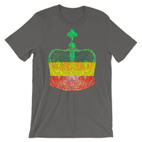 GYR Crown Black Lines Unisex T-Shirt Abyssinian Kiosk Empress Menen Crown Haile Selassie Green Yellow Red African Royal Royalty Fashion Cotton Apparel Clothing Bella Canvas Original Art