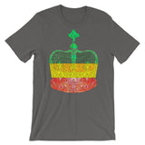 GYR Crown Black Lines Unisex T-Shirt Abyssinian Kiosk Empress Menen Crown Haile Selassie Green Yellow Red African Royal Royalty Fashion Cotton Apparel Clothing Bella Canvas Original Art