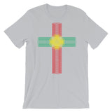 Green Yellow Red Ellipse Cross Unisex T-Shirt Abyssinian Kiosk Christian Jesus Religion Cross Bella Canvas Original Art Fashion Cotton Apparel Clothing