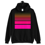 Pink to Yellow Unisex Hoodie Thick Bars to Thin Lines Abyssinian Kiosk Fashion Cotton Apparel Clothing Gildan Original Art
