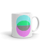 Cyan Green Magenta Lined Circles Kaffa Mug