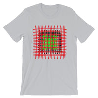 Red Black Green Ellipses Unisex T-Shirt Abyssinian Kiosk Fashion Ellipses Inside Ellipses Cotton Apparel Clothing Bella Canvas Original Art