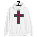 Black Pink Green Maze Cross Unisex Hoodie Abyssinian Kiosk Christian Jesus Religion Lined Latin Cross Gildan Original Art Fashion Cotton Apparel Clothing