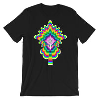 Psychedelic #2 Cross White Unisex T-Shirt Trip Trippy Colorful Ethiopian Coptic Orthodox Abyssinian Kiosk Christian Bella Canvas Original Art Fashion Cotton Apparel Clothing
