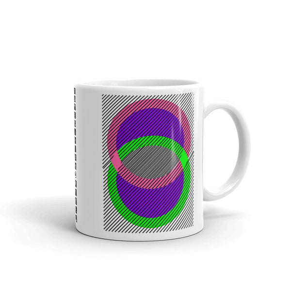 Pink Green Rings Purple Inner & Black Lines Kaffa Mug