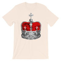 Greyscale & Red Crown Unisex T-Shirt Abyssinian Kiosk Empress Menen Crown Haile Selassie Red Velvet African Royal Royalty Fashion Cotton Apparel Clothing Bella Canvas Original Art