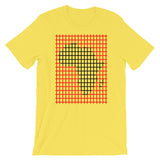 Black Africa Red Grid Unisex T-Shirt Map Abyssinian Kiosk Fashion Cotton Apparel Clothing Bella Canvas Original Art