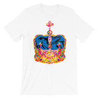 Funky Crown Blue Unisex T-Shirt Abyssinian Kiosk Empress Menen Crown Haile Selassie Colors African Royal Royalty Fashion Cotton Apparel Clothing Bella Canvas Original Art