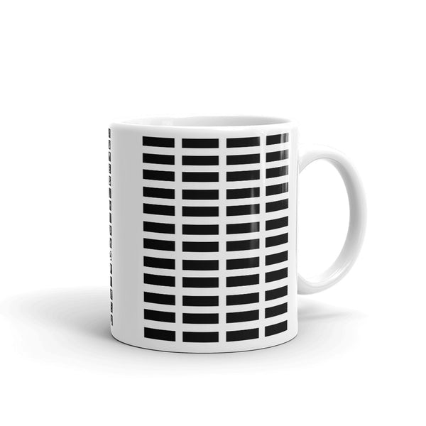 Black Grid Bars Kaffa Mug