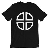 Between the Lines Cross White Unisex T-Shirt Abyssinian Kiosk Ethiopian Coptic Orthodox Tewahedo Christian Bella Canvas Original Art Fashion Cotton Apparel Clothing