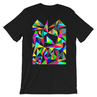 Color Triangles Unisex T-Shirt Abyssinian Kiosk Falling Colorful Triangles Fashion Cotton Apparel Clothing Bella Canvas Original Art