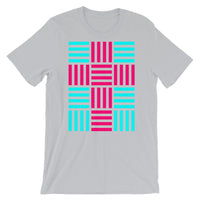 4 Lines Pink Cross Cyan Unisex T-Shirt Abyssinian Kiosk Christian Bella Canvas Original Art Fashion Cotton Apparel Clothing