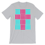 4 Lines Pink Cross Cyan Unisex T-Shirt Abyssinian Kiosk Christian Bella Canvas Original Art Fashion Cotton Apparel Clothing